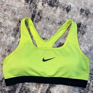 Size M Neon Yellow Nike Pro Sports Bra